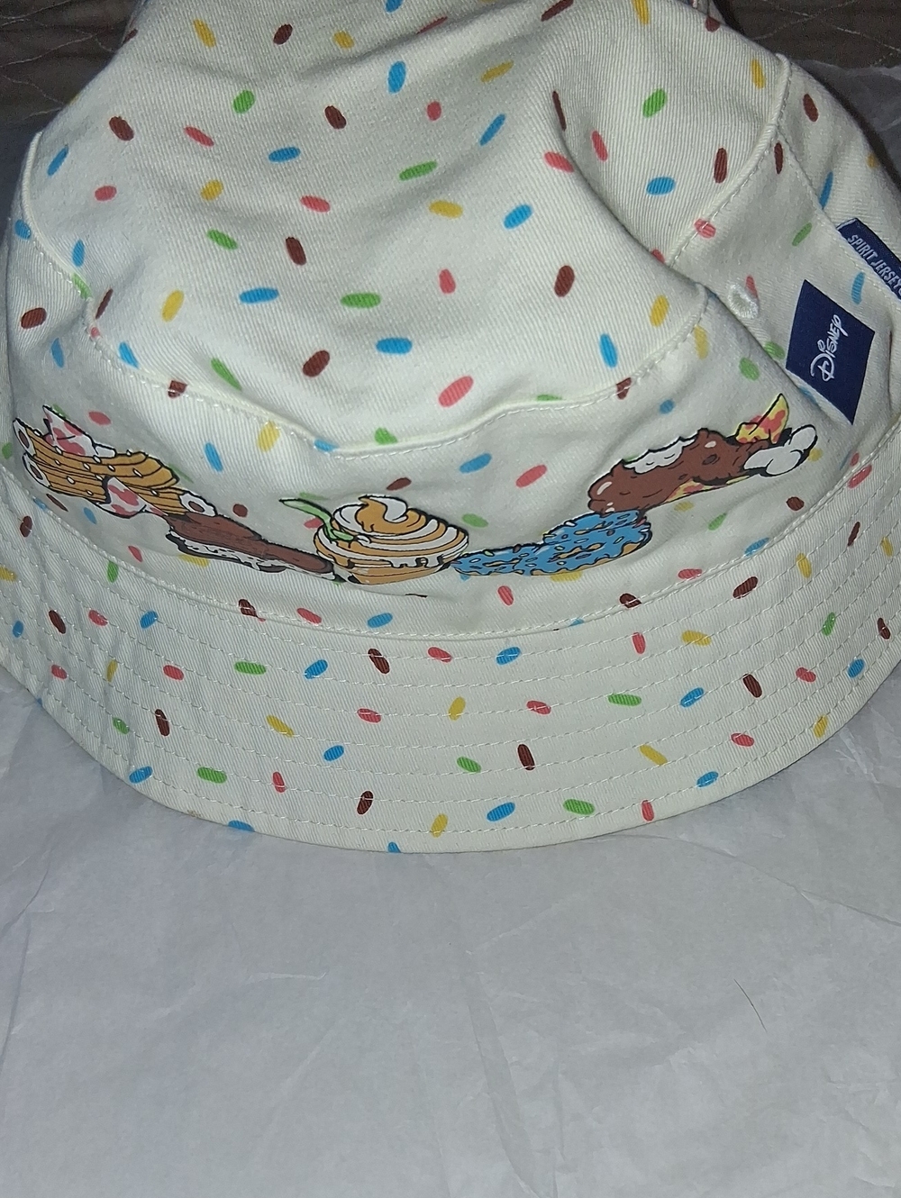Disney Cream Multicolor Donut & Character Print Fabric